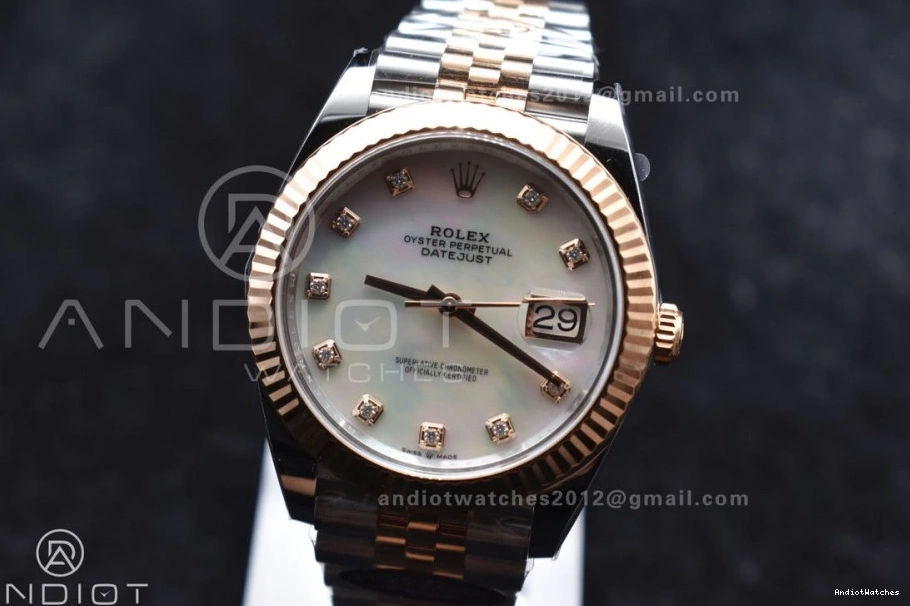 41 SS Edition EasyMatch Bracelet VR RG 904L 1:1 Jubilee Clean Best Dial Steel on MOP 126333 Diamonds White DateJust 655 0223